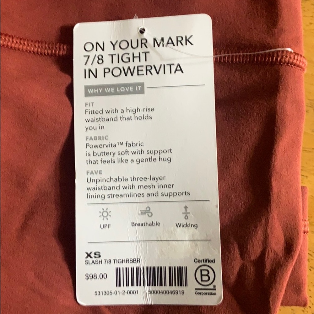ATHLETA Illuminate 7/8 Tight Leggings Russet NWT - Picture 5 of 5